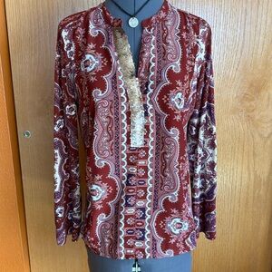 Tiny Sequin Trim Popover Top